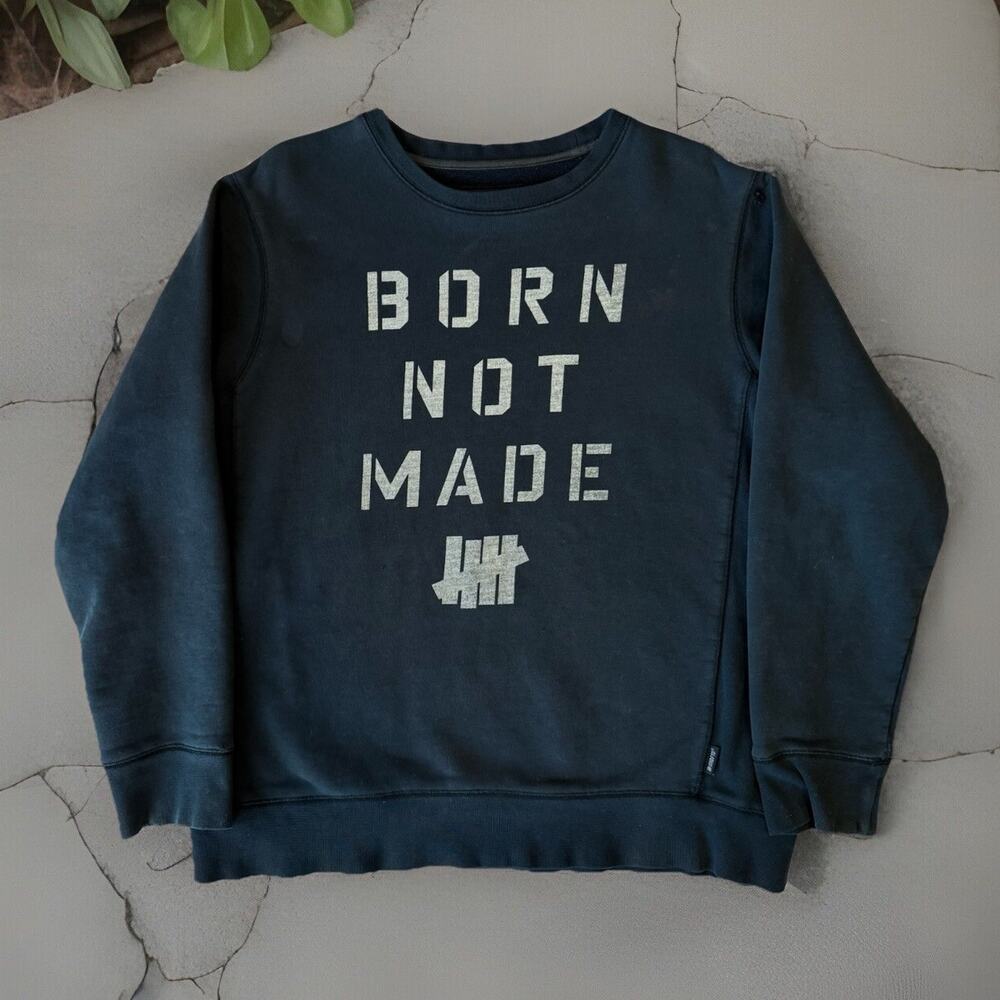 Vintage Undefeated Sweatshirt XL Black Y2K Los Angeles Streetwear Born Not Made